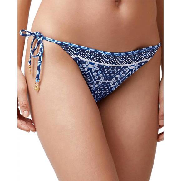 NEW TOMMY BAHAMA reversible cowrie diamonds side string bikini bottom in indigo - Picture 1 of 2